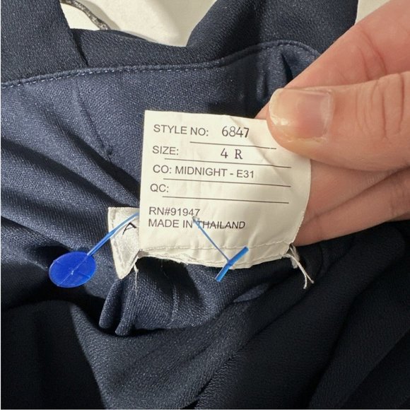 NEW $244 After Six Crepe One Shoulder Draped Trumpet Gown Midnight [ SZ 4 ] Q452 - Picture 15 of 15